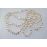 Opera length pearl necklace