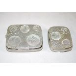 Two vintage English nickel coin cases