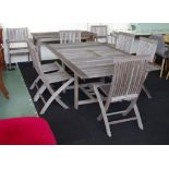 Teak 10 piece outdoor setting