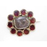 Georgian gold and garnet mourning brooch