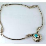 An Italian silver and turquoise necklace