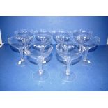 Set ten hollow stem champagne glasses