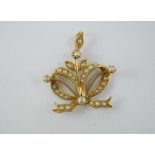 Edwardian gold and seed pearl pendant