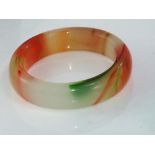 Multi-coloured agate bangle