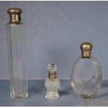 Three glass perfume bottles