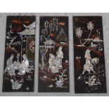 Three Chinese lacquered panels