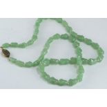 Pale green jade necklace