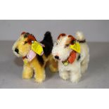 Two vintage miniature Steiff dog figures
