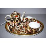 Six piece miniature Royal Crown Derby tea set
