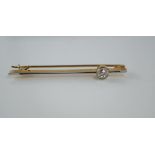 Gold, platinum and diamond bar brooch