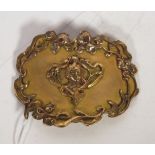 Vintage art nouveau brass belt buckle