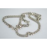 Italian silver flat link necklace