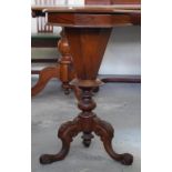 Victorian walnut sewing work table