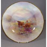 Royal Worcester handpainted Highland Cattle plate