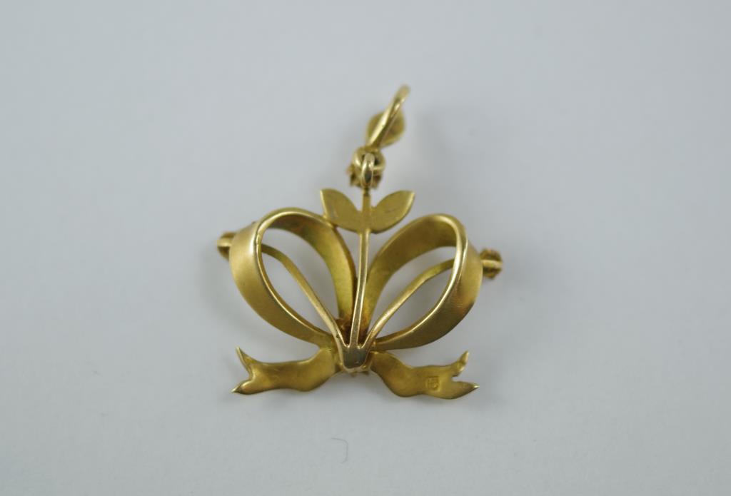 Edwardian gold and seed pearl pendant - Image 2 of 2