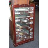 Chinese glass fronted wood wall display cabinet