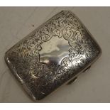 George V sterling silver cigarette case