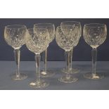 Six Waterford crystal "Alana" wine/hock glasses
