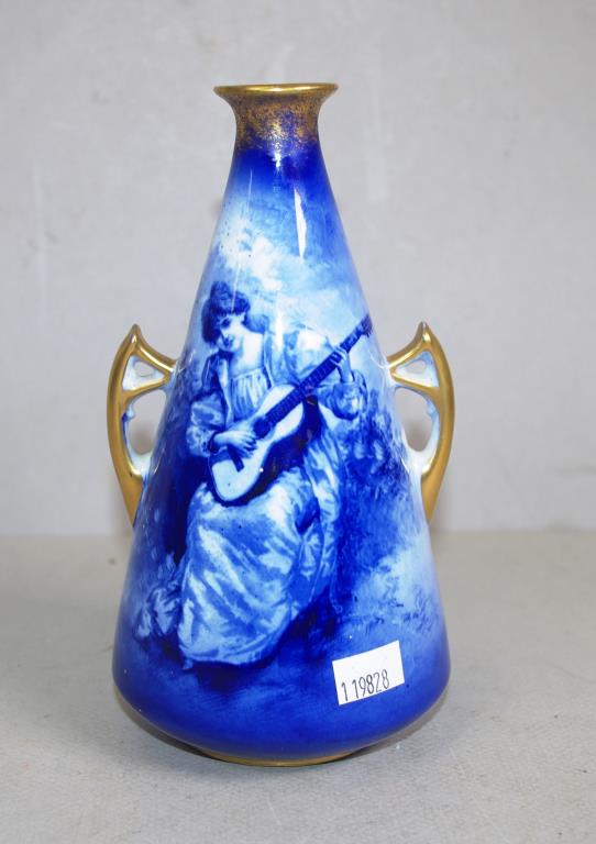 Royal Doulton blue children twin handle vase - Image 3 of 4