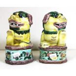 Pair Chinese ceramic Dog of Fo figures
