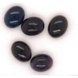 Five black opal cabochons