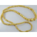 Good antique graduated ivory bead necklace