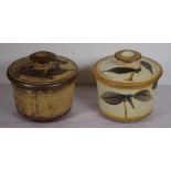 Two Australian Cooke pottery lidded jars