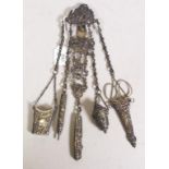 Antique sterling silver chatelaine