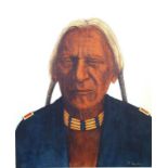 T.Peck C20th- Native Indian portrait painting