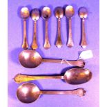 Collection antique pewter spoons