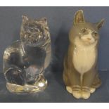 Royal Copenhagen seated cat figure