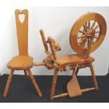 Huon pine spinning wheel and stool