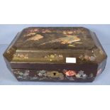 19th century lacquered sewing box