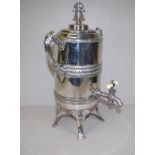 19th century silver plated tea urn and burner