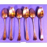 Set six George III sterling silver dessert spoons