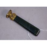 Antique large Bloodstone and gilt metal seal