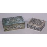 Two vintage Indonesian silver cigarette boxes
