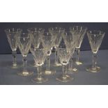 Set eight Waterford crystal "Sheila" wine glasses
