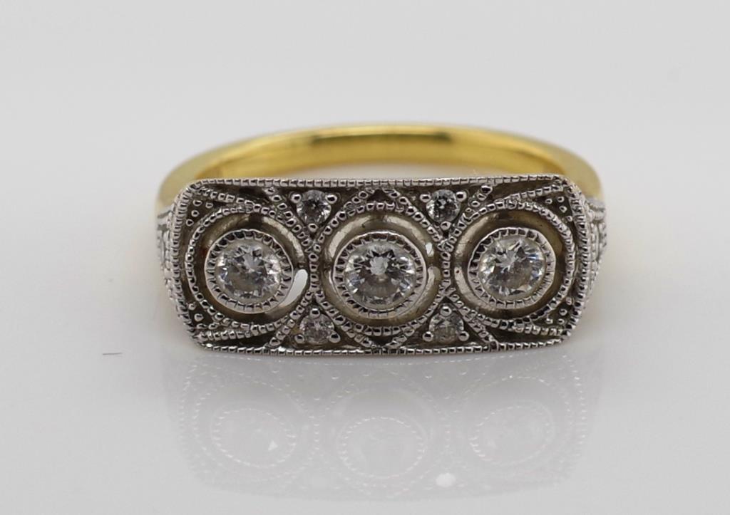 Art Deco style mille-grain diamond dress ring - Image 4 of 4