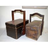 Two various vintage Chinese wooden food boxes