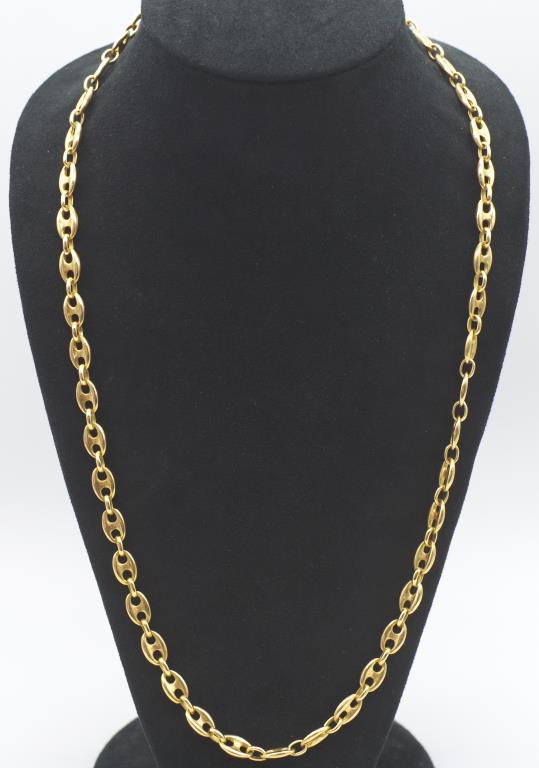 18ct gold mariner link necklace - Image 3 of 4