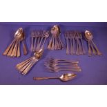 Thirty six pieces antique Dutch silver cutlery