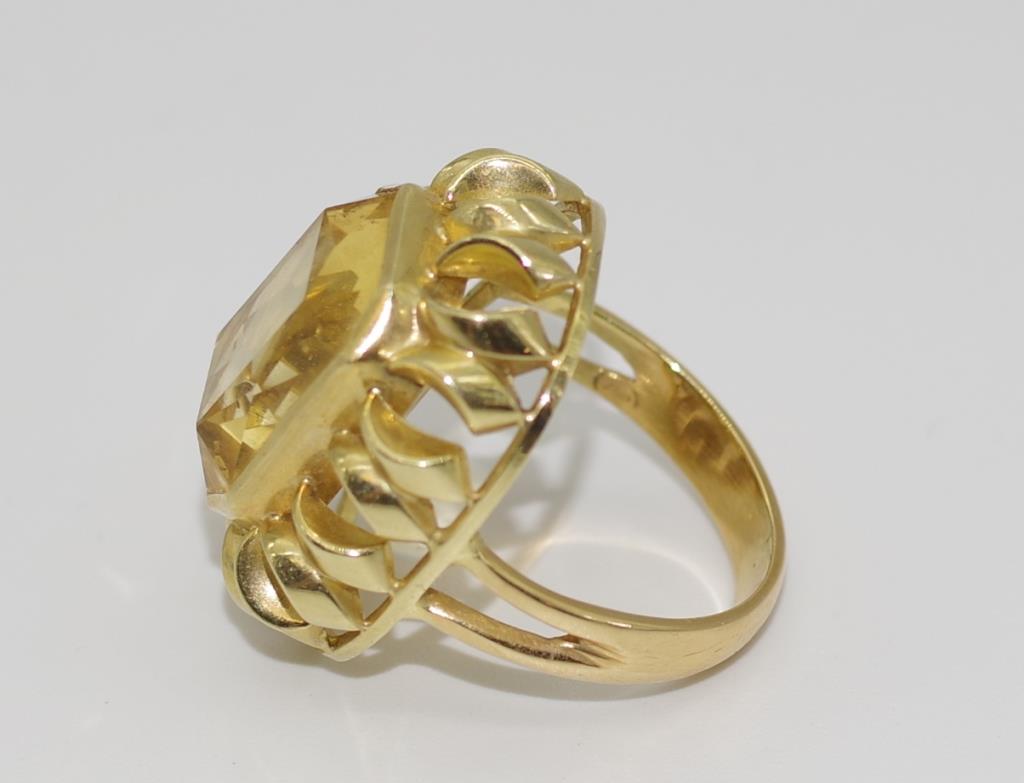 Large citrine and 18ct yellow gold ring - Image 3 of 3