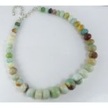 Graduated natural stone necklace