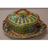 18th Century Worcester lidded tureen & under plate