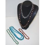 Five various vintage necklaces