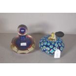 Two various art glass perfume bottles