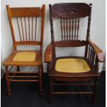 Two spindle back chairs