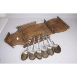 Set six antique Dutch silver christening spoons