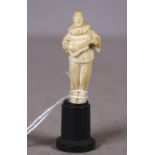 Vintage miniature ivory figure of pierrot